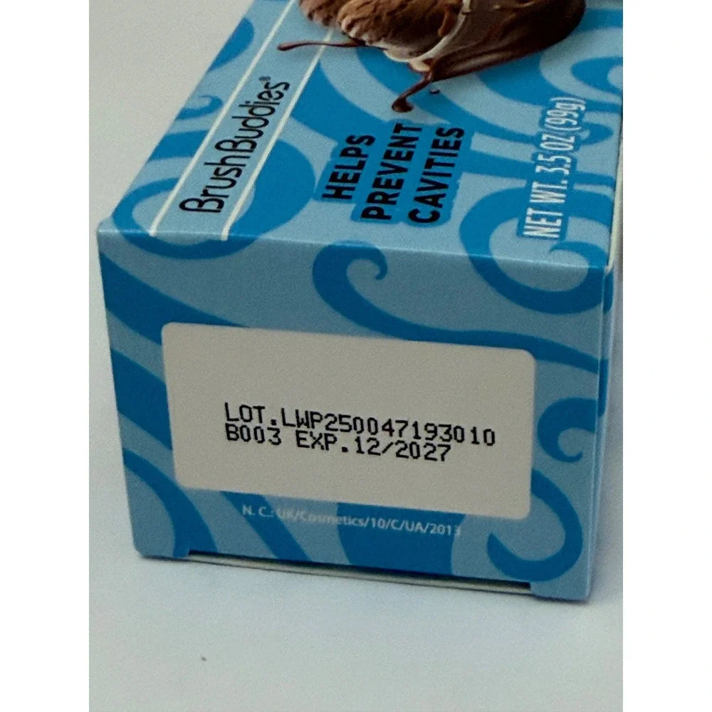 Brush Buddies Chocolate Ice Cream Flavored Toothpaste Anticavity Fluoride 3.5oz